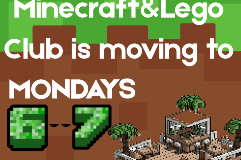 Monday Lego and Minecraft 6-7pm