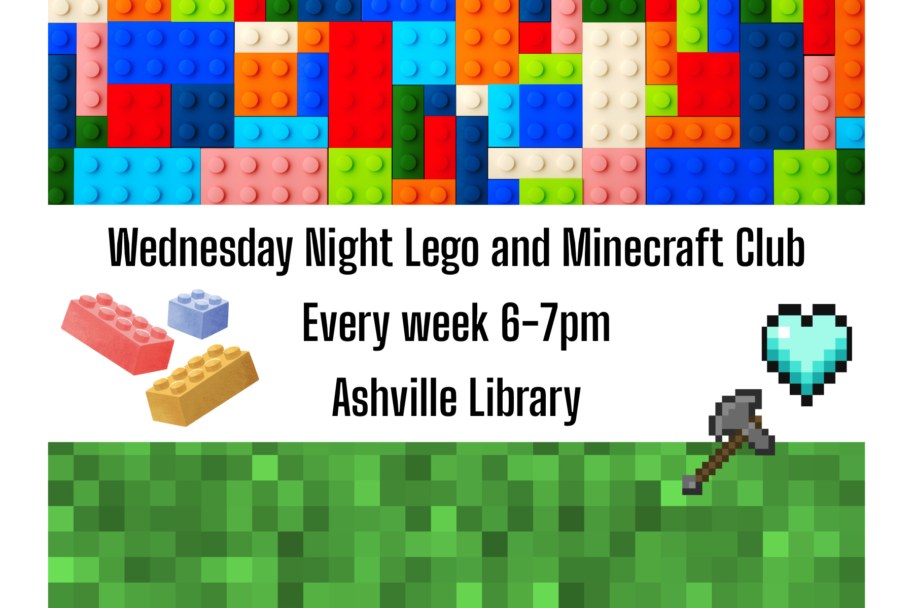 Lego and Minecraft Every Wednesday 6-7