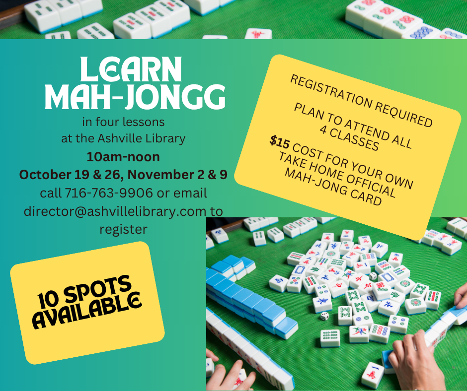 Mah Jong Class Series set for October, November